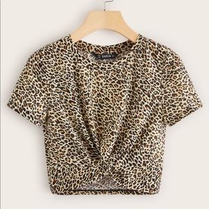 NWOT cheetah print crop top